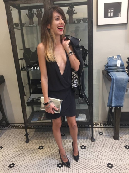 Alissia Marciano OOTD black plunge dress