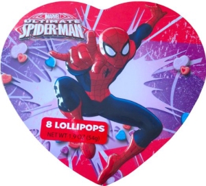 Heart shaped spider-man valentine's day present